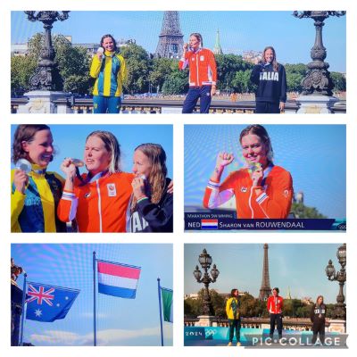 Magistrale Sharon van Rouwendaal wint opnieuw olympisch goud op 10 km